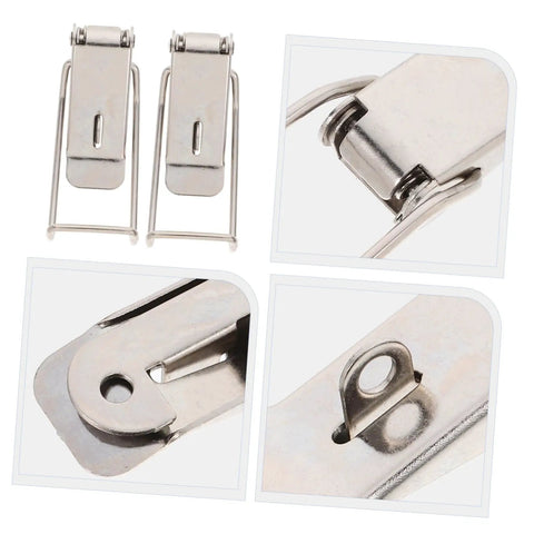 Sturdy Stainless Steel Toggle Latch Fasteners Set With Extended Hook Locks 6 Pack Spring Loaded Door Latch Kit close-up details