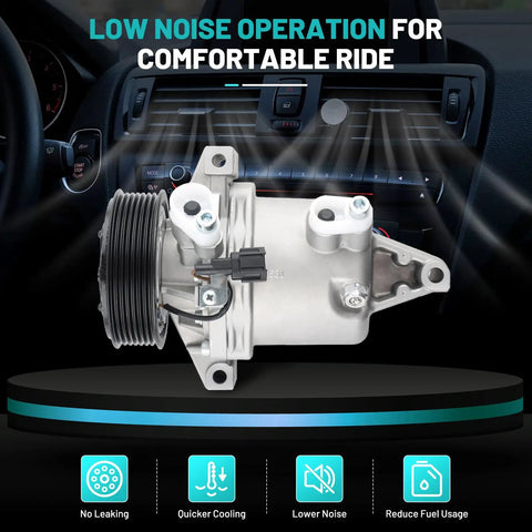 Superior A/C Compressor Keep Your Daily Cruisers Frosty For Nissan Versa Note 2012-2019 And Tiida 2016-2018 showing low noise operation.