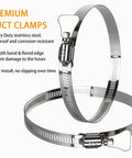 304 Stainless Steel Duct Clamps 20 Pack Adjustable Hose Clamps For Air Ducting 3.5 To 4.5 Inch Range