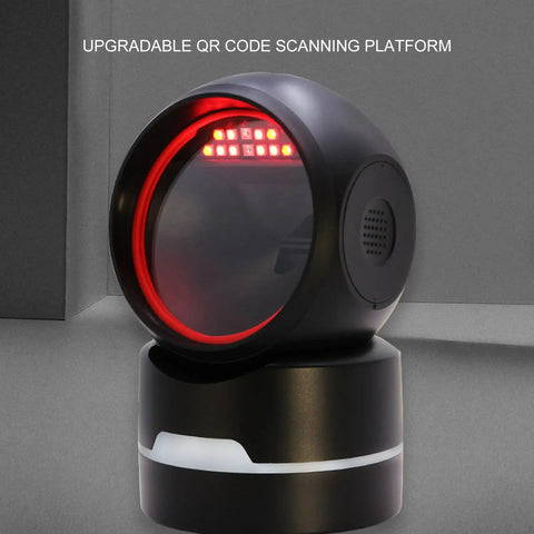 Hands Free USB Barcode Scanner For Retail And Supermarkets, Fast 1D 2D QR Reading, Plug And Play Desktop Reader, Adjustable Angle