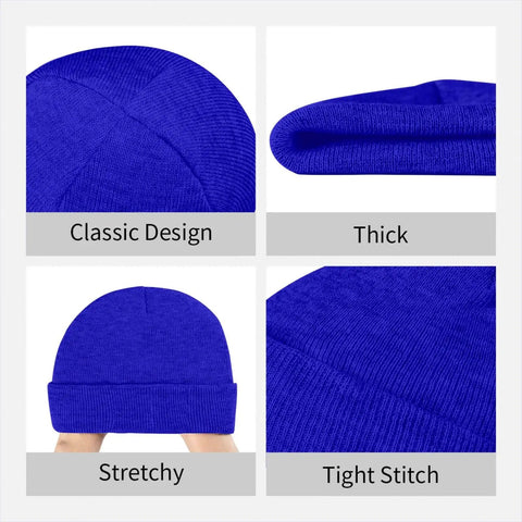 Kick Cold Weather To The Curb With This Straight Up Cozy Black And White Piano Plate Grid Knit Hat Crafted From Ultra Plush Acrylic Fiber For No Cap Winter Warmth Indoors Or Stepping Outside, showcasing classic design, thick material, stretchy fit, and tight stitches.