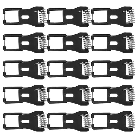 Lawsen Spring Clips Recessed Lighting 60Pcs Bulb Retaining Spring Clips for Recessed Lighting, black metal clips in grid pattern.