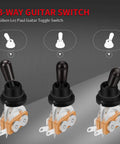 No Brainer Three Way Guitar Toggle Switch Pickup Selector For Gibson Epiphone Les Paul Electric Guitars Black Tip Aluminum Knurled Nut Included, black 3-position switch shown