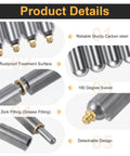 Six Pack 4 Inch Heavy Duty Bullet Hinges With Detachable Design for BBQ Smoker Grill Lids showing features and construction details