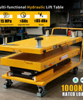 2600 lbs Heavy Duty Electric Scissor Lift Table With Smooth Hydraulic Operation And Quick Tilt Adjustments For The Daily Shop Grind And No Sweat Ev Part Moves in a workshop setting.
