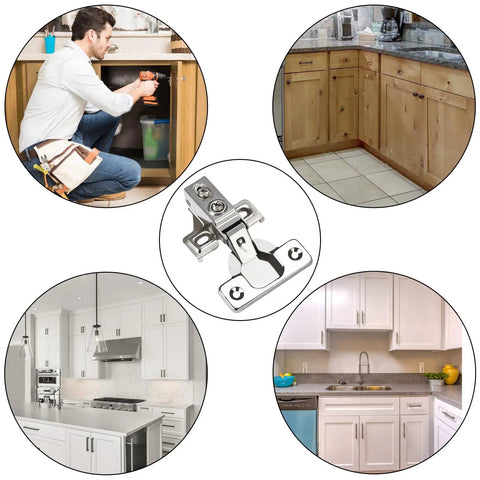 8 Pack One Half Inch Overlay Soft Close Cabinet Hinges For Kitchen Cabinets Hidden Stainless Steel Concealed Door Hardware Self Closing