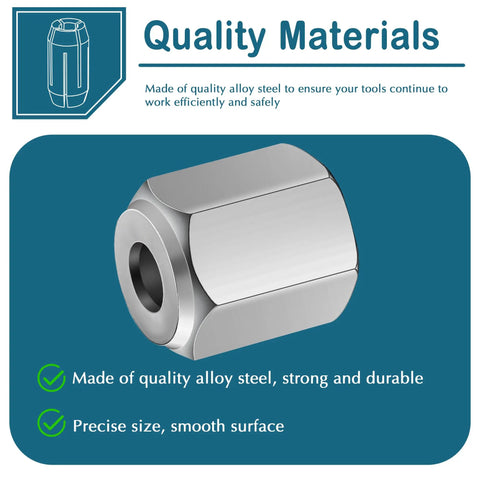 2 Pack Replacement Nut Kit For CN1 Drywall Cut Out Tools And Spiral Saws, silver nut shown in detailed material display