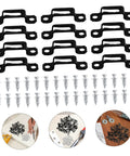 30 Piece Hidden Furniture Connectors Toolless Cabinet Joint Brackets, black clips with silver screws for easy furniture assembly.