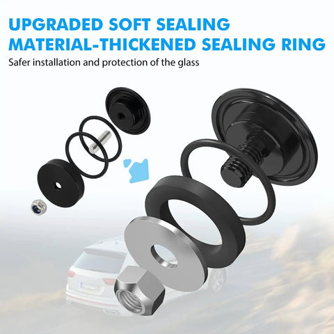 Nissan Rear Wiper Delete Plug Kit components showing soft sealing rings for leakproof protection and easy install on vehicles.