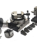 Four Inch Milling Rotary Table Kit With Tailstock 50 Mm Four Jaw Self Centering Chuck M6 Clamp Kit Round Vise components