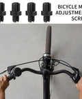 Bike Brake Lever Adjustment Screws 4 Pack 10mm Aluminum Alloy Bolts For Mountain And Road Bikes displayed above handlebars
