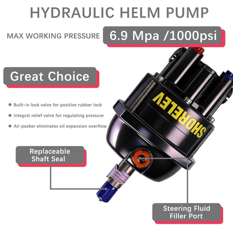 Hydraulic Steering Kit For Boats Up To 90HP With 24 Ft Hose System Pump And Cylinder No Helm Included Outboard Marine Steering