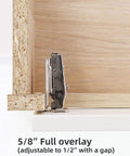 Full Overlay Soft Close Cabinet Hinges Set For Kitchen Cabinets 0.625 Inch Face Frame Concealed Door Hinge Side View