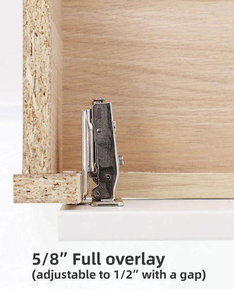Full Overlay Soft Close Cabinet Hinges Set For Kitchen Cabinets 0.625 Inch Face Frame Concealed Door Hinge Side View