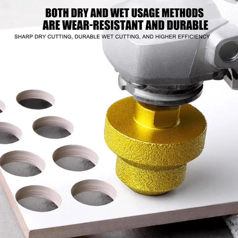Heavy Duty Diamond Step Drill Bit For Tile Marble And Concrete With M14 Thread Perfect Fit For Angle Grinder Professional Multi Layer Brazed Chamfer Reamer Kit For Fast Clean Cutting Jobs drilling tile with angle grinder, 35mm gold bit