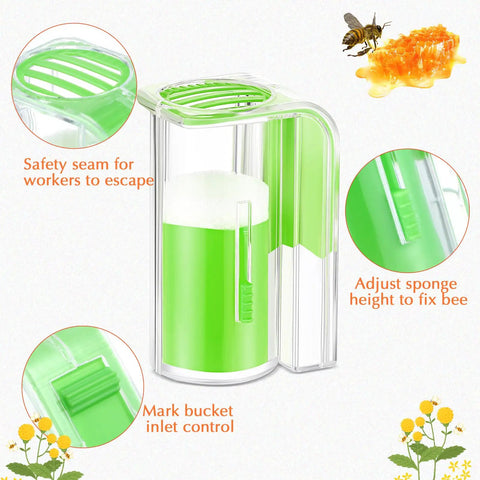 Beekeeping Queen Bee Marker Kit With 1 Marking Bottle And 4 Color Pens For Tracking Bees In The Hive, showing details of green marking bottle.