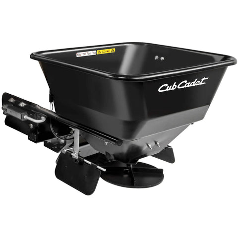 100 Pound Rear Spreader For Fast Attach On XT1 And XT2 Enduro Series Tractors Including GT50 GT54 SLX50 FAB ST54 FAB LX42 LX46 LX46 EFI FAB LT42 LT46 LT50 FAB GX54 in black