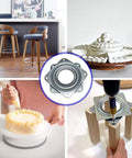 Heavy Duty Lazy Susan Hardware Set Featuring A 3 Inch Square Ball Bearing Swivel Plate With 120 Lb Capacity and Five Sixteenth Inch Disk