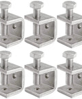 Mini C Clamps Stainless Steel 0.83 Inch For Working, 6 Pack, showing front view of heavy-duty U clamps with wide jaw opening and I-beam design.