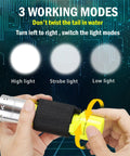 Rechargeable Underwater Dive Light With 3 Modes Beastly Bright High Lumens LED Torch showing light mode switch mechanism