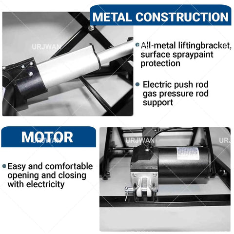 Metal construction of Smooth And Smart Electric Scissor Lift Table Motor Kit For Your DIY Home Furniture Elevator Project.