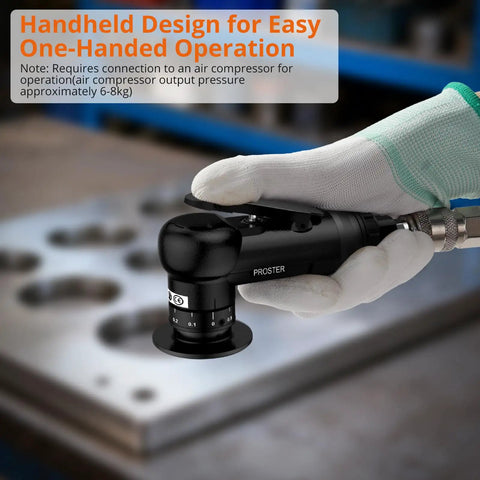 Hand holding Air Powered Chamfer Tool Kit With Dual Blade System R And C Blades, 30000 RPM Deburring Machine for metal.