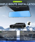 Diagram of 4.5 Inch Mirror Dash Cam With Front And Rear Cameras 1080P Display Dual Lens Loop Recording 150 Wide Angle Night Vision