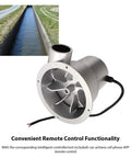 Off Grid Hydro Generator 100W Water Turbine With Permanent Magnet Brushless Motor for 12V Battery Charging next to water channel
