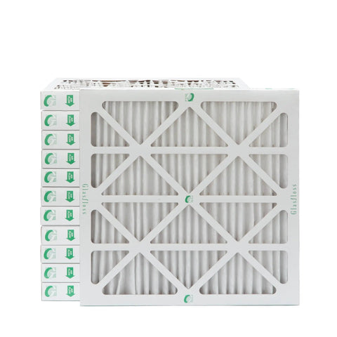 20x20x2 MERV 10 Furnace Filter 12 Pack For Home HVAC High Efficiency Air Filtration Actual Size 19.5x19.5x1.75 Inches White Made In USA