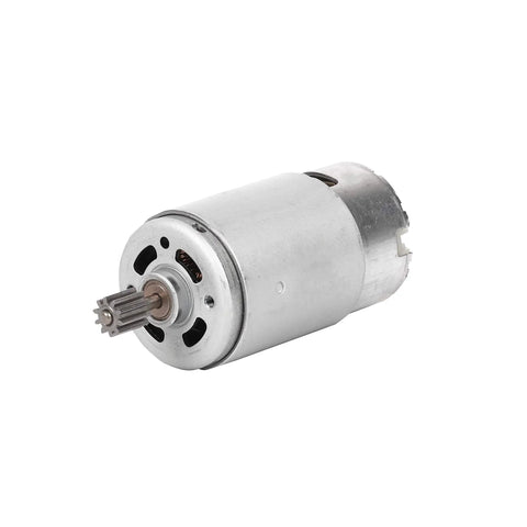 Upgraded 24V Gearbox Motor Replacement for Kids Ride On Cars, 170W, 10 Tooth Pinion, smooth action motor on white background