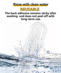 Four Clear PU Self Adhesive Recessed Finger Pulls in water, reusable and no-drill installation, for doors and cabinets, showing adhesive durability.