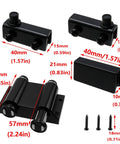 Stainless Steel Glass Door Pivot Hinge With Magnetic Catch Closure And Clamp Set for 5 to 6 Millimeter Glass ABS Black Finish.