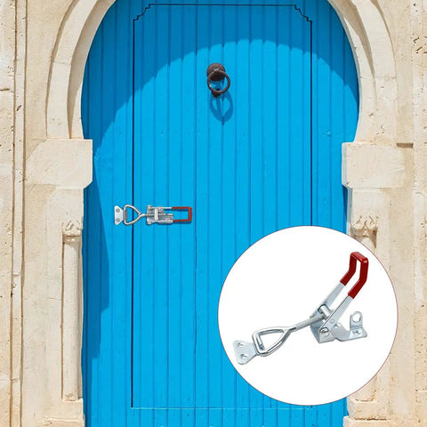 Beefy 2 Pack Heavy Duty Toggle Clamp Latch 4003 Adjustable Quick Release Pull Latch 1320 lbs on a blue door