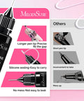 Two Pack Rhinestone Glue For Nails Ultra Strong 3D Gel Nail Art Adhesive For Nail Charms, longer pen tip comparison