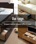 Smooth Glide Full Extension Drawer Slides With Buffer Rebound And Hydraulic Guide Three Section Drawer Rails For Home Cabinets No Tools Quick Release Easy Pull Out Access 14 Inch Long in various furniture uses