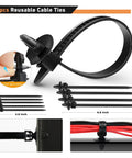 10pcs reusable cable ties shown with locking mechanism and specifications, part of All In One Car Push Retainer Clips And Auto Fasteners Kit.