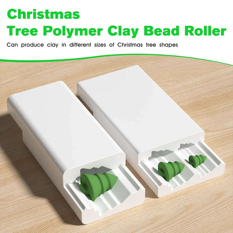 Christmas Tree Polymer Clay Bead Roller Set With 2 Rolls for Modeling Clay showing green tree shapes