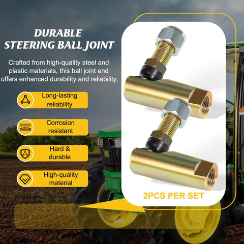 Beefy Direct Fit Heavy Duty Steering Tie Rod Ball Joint Ends Kit For Wide Range Of Tractors, ATVs And UTVs Replaces AM133072 AM133073 AM133074 M86977 Fits X465 X485 GX325 GX335 F910 F935 And More Durable Zinc Coated Steel, 2 pieces