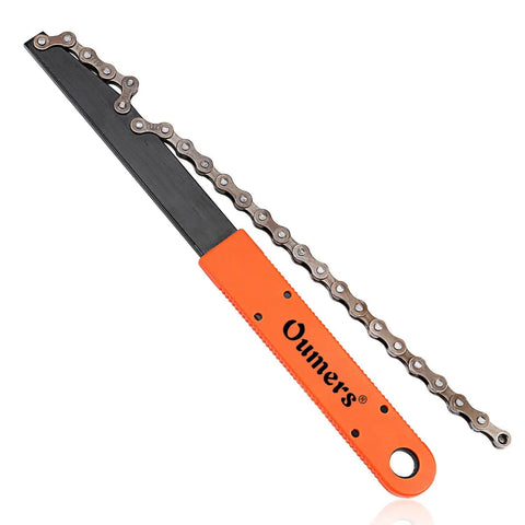 Bike Chain Tools Kit With Chain Whip And Lockring Remover Pro Grade Cassette And Sprocket Remover Tool, orange handle, isolated