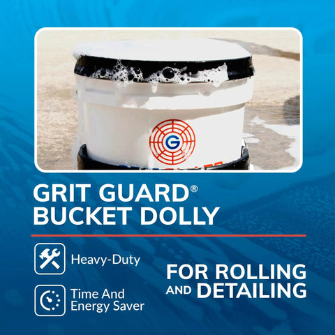 Heavy Duty Bucket Dolly With Five Rollin Smooth Casters And Two Locking Wheels, Reliable Rolling Wash Bucket Carrier For Auto Detailing, Fits 3 To 6 Gallon Buckets, No Sweat Car Wash Setup That Just Flows