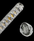 Handle detail of Hand Forged Katana Sword With T10 High Carbon Steel Clay Tempered Full Tang 41 Inch Overall Length, Battle Ready Sharp