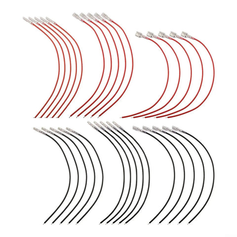 Essential 30Pcs Female Spade Connector Kit For Splicing Car Audio Wiring Harness Repair With Tinned Copper Terminals In 2.8mm And 4.8mm Sizes Perfectly Red Or Black Nylon Insulation For Quick Electrical Work, red and black leads