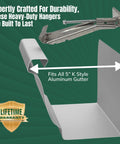 Heavy Duty Gutter Hangers For 5 Inch K Style Gutters With Clip And Speed Screw Quick Install 10 Pack shown with clip