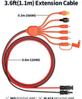 All-In-One 7-In-1 Solar Panel Connector Kit with DC Adapters labeled extension cable diagram