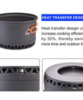 Ultralight Camping Cookware Set With Pot And Pan Heat Exchange Design That Boosts Efficiency By Over 30 Percent shown with details