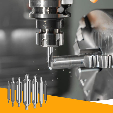 7 Piece M2 High Speed Steel Center Drill Bit Set With 60 Degree Countersink For Lathe And Metalworking