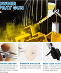 Mini Portable Powder Sprayer Kit w/ Foot Switch Spray Gun featuring powder spray gun, discharge needle, and moisture filter.