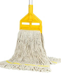 Heavy Duty Cotton Mop With 59 Inch Handle For Industrial And Home Floors, Looped End Wet Mop Head For Garage, Workshop, Office And Warehouse Cleaning