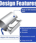 Design features of Two Pack 1.75 Inch Stainless Steel Exhaust Clamp Band Butt Joint Universal Widening Clamp for Exhaust System