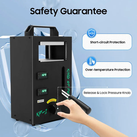 Workhorse 4 Ton Hydraulic Heat Press With 300W Power Manual High Pressure Jack Press Dual 4.5 By 4.7 Inch Heated Plates And LED Display Heavy Duty Hot Stamping Machine For Printing Heat Transfers, black unit with safety controls